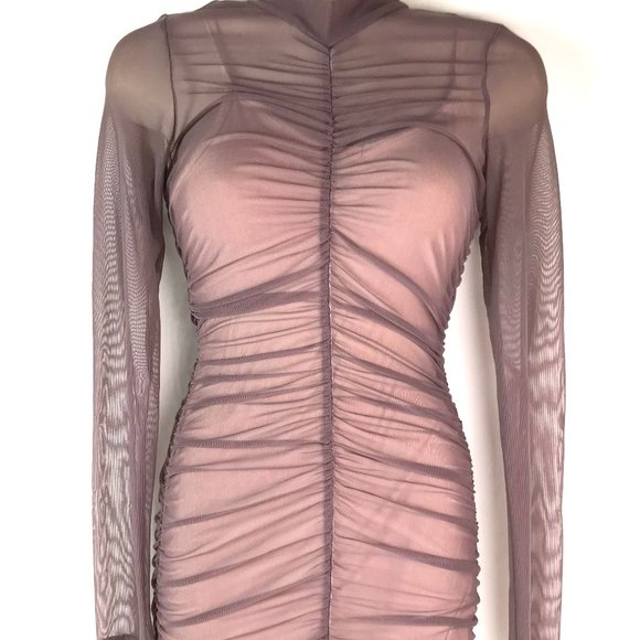 Body Hugging Long Sleeved Ruched Dress by Iris - Picture 1 of 5